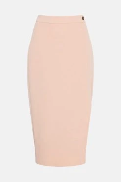 Karen Millen Tailored Stretch Pencil Skirt -Karen Millen shop blush tailored stretch pencil skirt 1