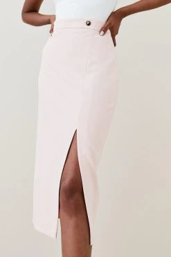 Karen Millen Tailored Stretch Pencil Skirt -Karen Millen shop blush tailored stretch pencil skirt 2