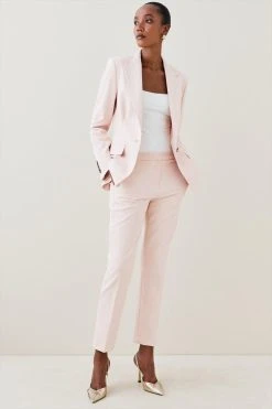 Karen Millen Tailored Stretch Slim Leg Trouser -Karen Millen shop blush tailored stretch slim leg trouser 3