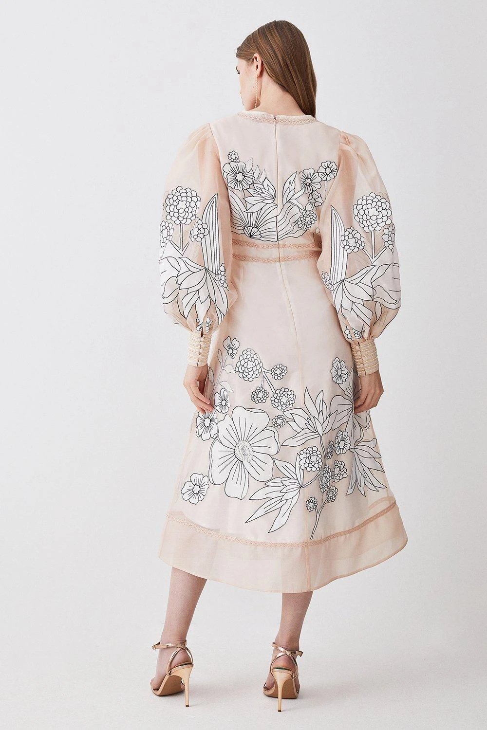 Karen Millen Tall Applique Organdie Woven Maxi Dress 4 Karen Millen Tall Applique Organdie Woven Maxi Dress - Image 2