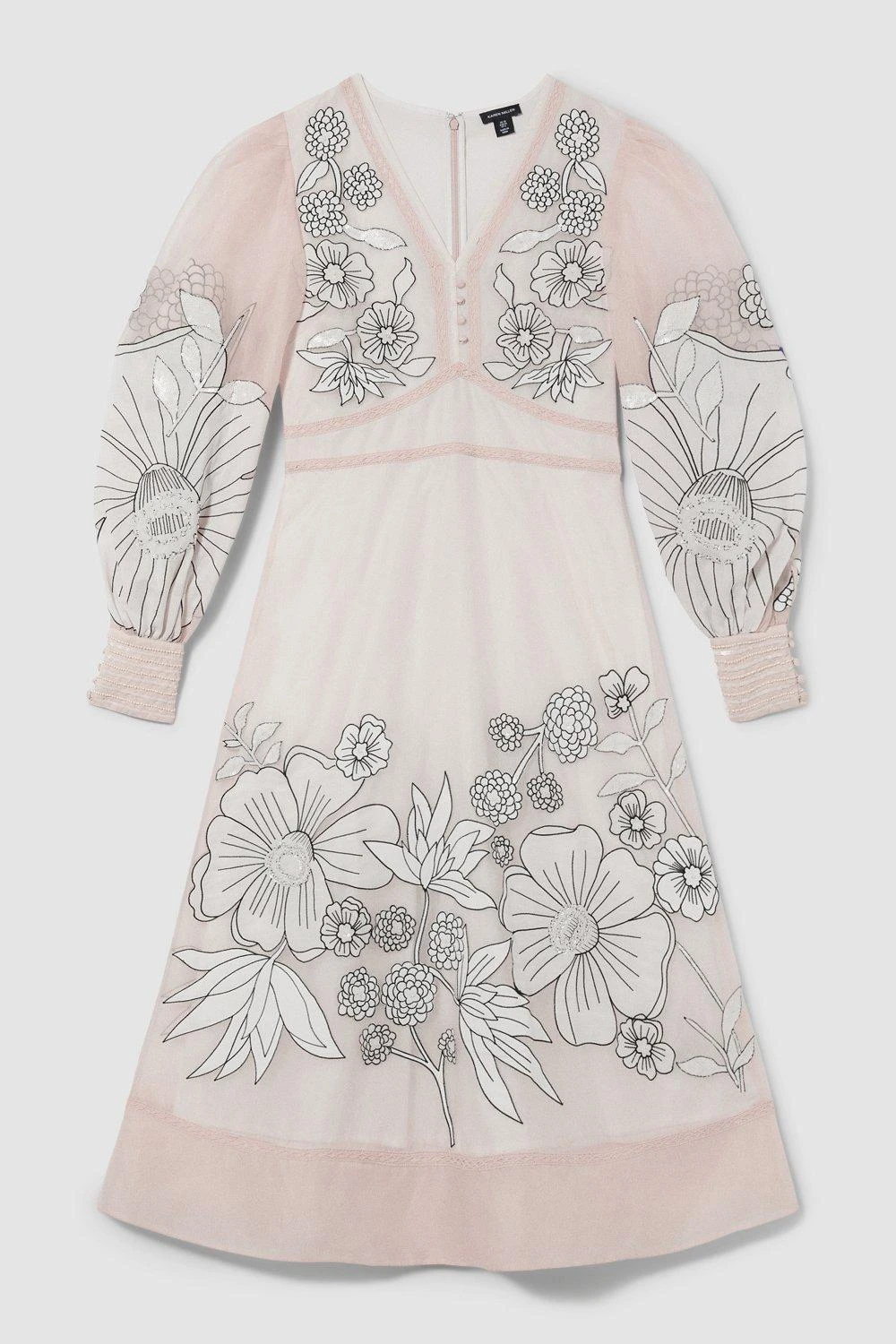 Karen Millen Tall Applique Organdie Woven Maxi Dress 3 Karen Millen Tall Applique Organdie Woven Maxi Dress