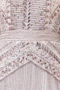 Karen Millen Tall Halter Neck Beaded And Embellished Fringed Mini -Karen Millen shop blush tall halter neck beaded and embellished fringed mini 2