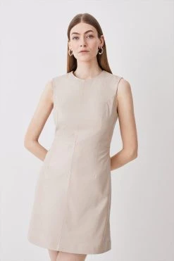 Karen Millen Leather Sleeveless Mini Dress