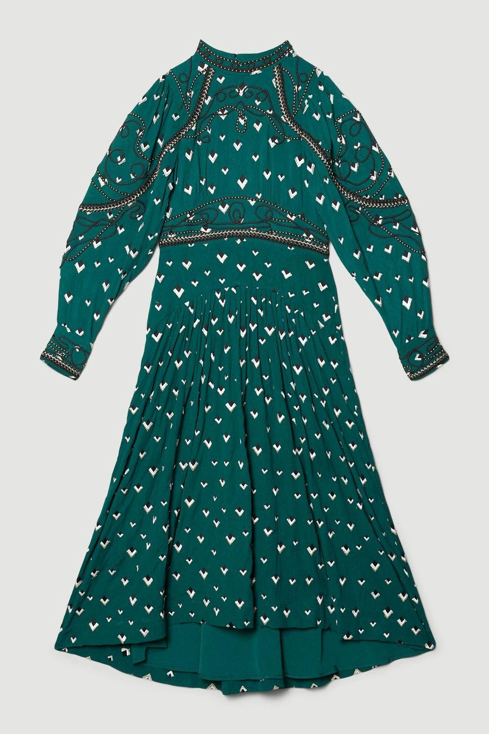 Karen Millen Petite Embroidered Cornelli Tape Woven Dress 4 Karen Millen Petite Embroidered Cornelli Tape Woven Dress - Image 2