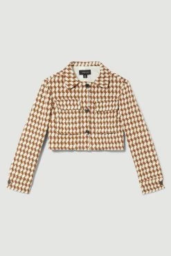 Karen Millen Check Tweed Cropped Jacket