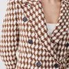 Karen Millen Check Tweed Military Tailored Blazer -Karen Millen shop brown check tweed military tailored blazer