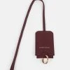Karen Millen Leather Luggage Tag 2 Karen Millen Leather Luggage Tag -Karen Millen shop burgundy leather luggage tag
