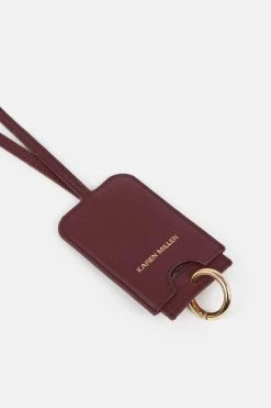 Karen Millen Leather Luggage Tag -Karen Millen shop burgundy leather luggage tag 2