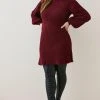 Karen Millen Lydia Millen Plus Size Cable Knitted Mini Dress -Karen Millen shop burgundy lydia millen plus size cable knitted mini dress