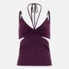 Karen Millen Strap Detail Jersey Crepe Top 1 Karen Millen Strap Detail Jersey Crepe Top -Karen Millen shop burgundy strap detail jersey crepe top