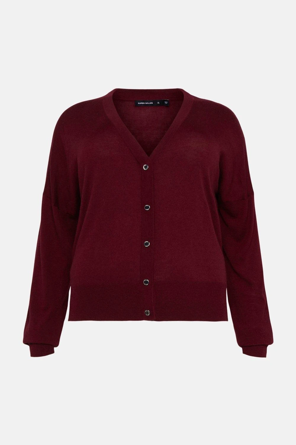 Karen Millen Plus Size Cashmere Blend V Neck Cardigan 5 Karen Millen Plus Size Cashmere Blend V Neck Cardigan - Image 3
