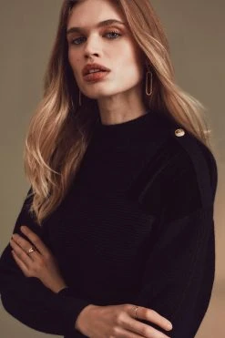 Karen Millen Velvet Panelled Belted Knit Midi Dress -Karen Millen shop cabernet velvet panelled belted knit midi dress 4