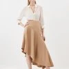 Karen Millen Asymmetric Hem Detail Skirt -Karen Millen shop camel asymmetric hem detail skirt