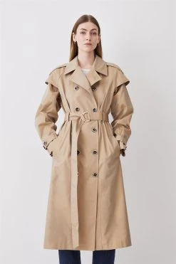 Karen Millen Belted Trench Coat -Karen Millen shop camel belted trench coat 3