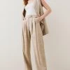 Karen Millen Check Wide Leg Pocket Detail Trouser -Karen Millen shop camel check wide leg pocket detail trouser