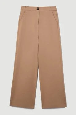 Karen Millen Compact Stretch Low Waist Trouser -Karen Millen shop camel compact stretch low waist trouser 1 3