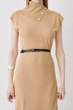 Karen Millen Envelope Neck Lightweight Summer Knit Midi Dress