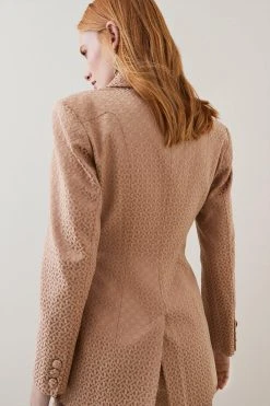 Karen Millen Italian Jacquard Single Breasted Blazer