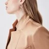 Karen Millen Italian Structured Satin Notch Neck Tailored Jacket -Karen Millen shop camel italian structured satin notch neck tailored jacket