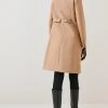 Karen Millen Italian Virgin Wool Button Up Midi Coat -Karen Millen shop camel italian virgin wool button up midi coat