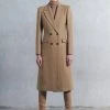 Karen Millen Italian Virgin Wool Fitted Coat -Karen Millen shop camel italian virgin wool fitted coat