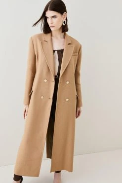 Karen Millen Italian Virgin Wool Maxi Oversized Coat -Karen Millen shop camel italian virgin wool maxi oversized coat 1 2