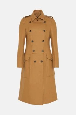Karen Millen Italian Virgin Wool Military Coat