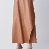 Karen Millen Leather Belted Drape Hem Maxi Skirt -Karen Millen shop camel leather belted drape hem maxi skirt