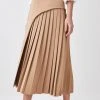 Karen Millen Petite Buckle Detail Pleated Midi Skirt