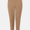 Karen Millen Wool Blend Mid Rise Slim Leg Trouser -Karen Millen shop camel wool blend mid rise slim leg trouser