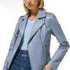 Karen Millen Petite Military Leather Biker