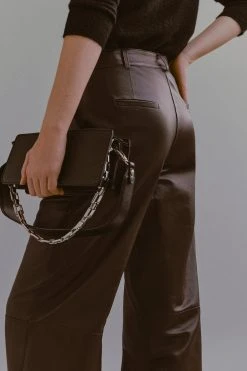 Karen Millen Leather Clean Wide Leg Trousers