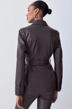 Karen Millen Leather Utility Shacket