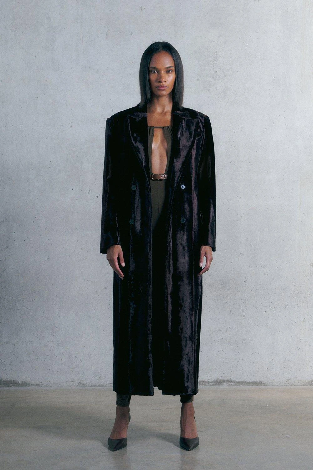 Karen Millen Signature Ponyskin Oversized Maxi Coat 3 Karen Millen Signature Ponyskin Oversized Maxi Coat