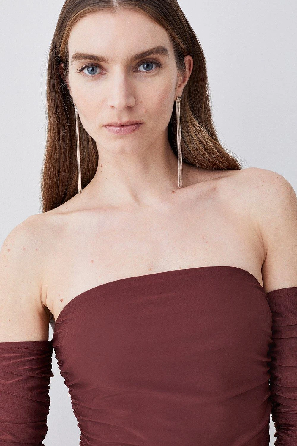 Karen Millen Tall Gathered Slinky Bardot Maxi Dress 7 Karen Millen Tall Gathered Slinky Bardot Maxi Dress - Image 5