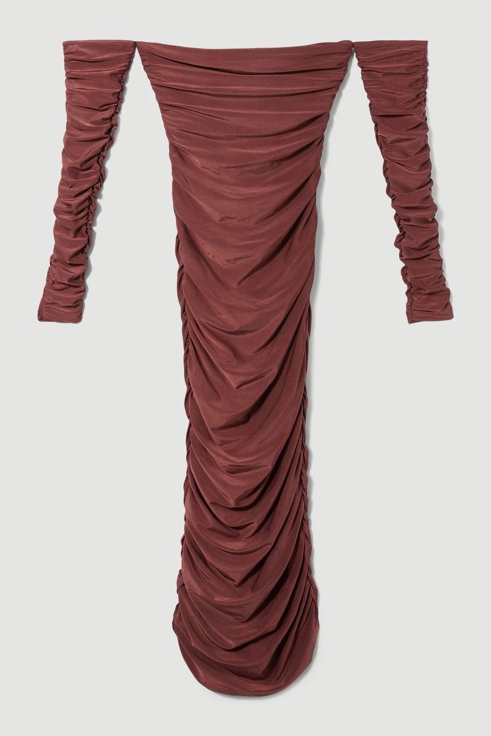 Karen Millen Tall Gathered Slinky Bardot Maxi Dress 3 Karen Millen Tall Gathered Slinky Bardot Maxi Dress