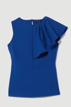 Karen Millen Asymmetric Waterfall Jersey Top