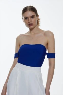 Karen Millen Bandage Bardot Thong Bodysuit -Karen Millen shop cobalt bandage bardot thong bodysuit 4