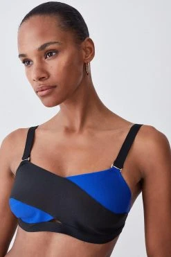 Karen Millen Bandage Colour Block Bandeau Bikini Top -Karen Millen shop cobalt bandage colour block bandeau bikini top 3