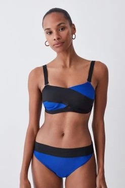 Karen Millen Bandage Colour Block Bandeau Bikini Top -Karen Millen shop cobalt bandage colour block bandeau bikini top 4