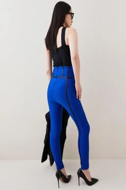 Karen Millen Bandage Corset Detail Knitted Trousers -Karen Millen shop cobalt bandage corset detail knitted trousers 2