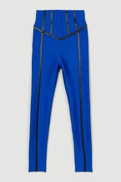 Karen Millen Bandage Corset Detail Knitted Trousers -Karen Millen shop cobalt bandage corset detail knitted trousers 5
