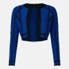 Karen Millen Bandage Knit Contrast Stripe Crop Cardigan 1 Karen Millen Bandage Knit Contrast Stripe Crop Cardigan -Karen Millen shop cobalt bandage knit contrast stripe crop cardigan