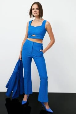 Karen Millen Boucle Bralet Top -Karen Millen shop cobalt boucle bralet top 1 4