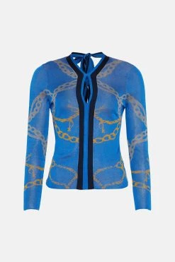 Karen Millen Chain Jacquard Knit Top