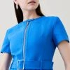 Karen Millen Compact Stretch Biker Detail A Line Mini Dres 1 Karen Millen Compact Stretch Biker Detail A Line Mini Dres -Karen Millen shop cobalt compact stretch biker detail a line mini dres