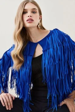 Karen Millen Fringed Crop Jacket