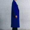 Karen Millen Italian Virgin Wool Strong Shoulder Anti Fit Coat -Karen Millen shop cobalt italian virgin wool strong shoulder anti fit coat