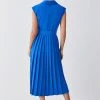 Karen Millen Petite Military Pleat Short Sleeve Midi Dress 1 Karen Millen Petite Military Pleat Short Sleeve Midi Dress -Karen Millen shop cobalt petite military pleat short sleeve midi dress