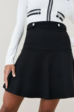 Karen Millen Rivet Detail Ponte Mini Skirt -Karen Millen shop cobalt rivet detail ponte mini skirt 1